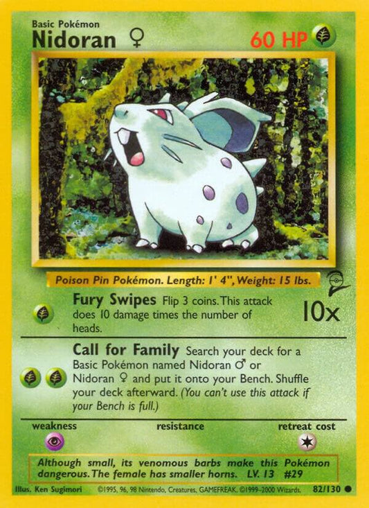 Pokemon Nidoran F #82 Base Set 2