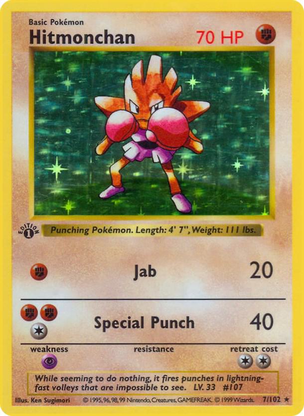 Pokemon Hitmonchan #7 Base Set