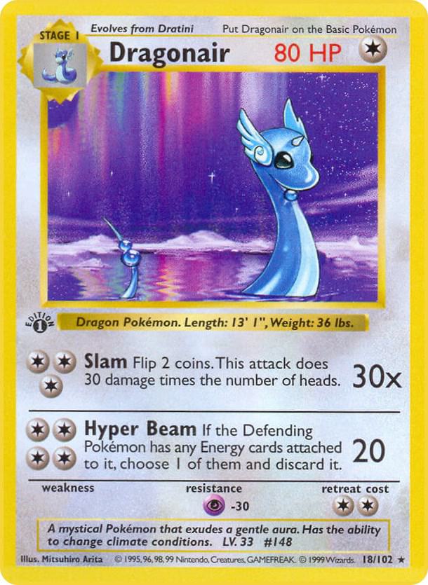 Pokemon Dragonair #18 Base Set