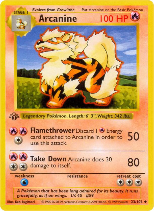 Pokemon Arcanine #23 Base Set