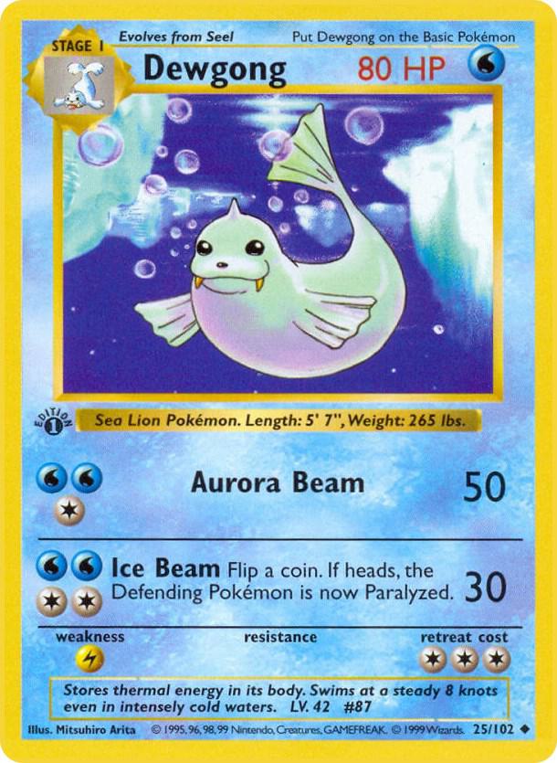 Pokemon Dewgong #25 Base Set