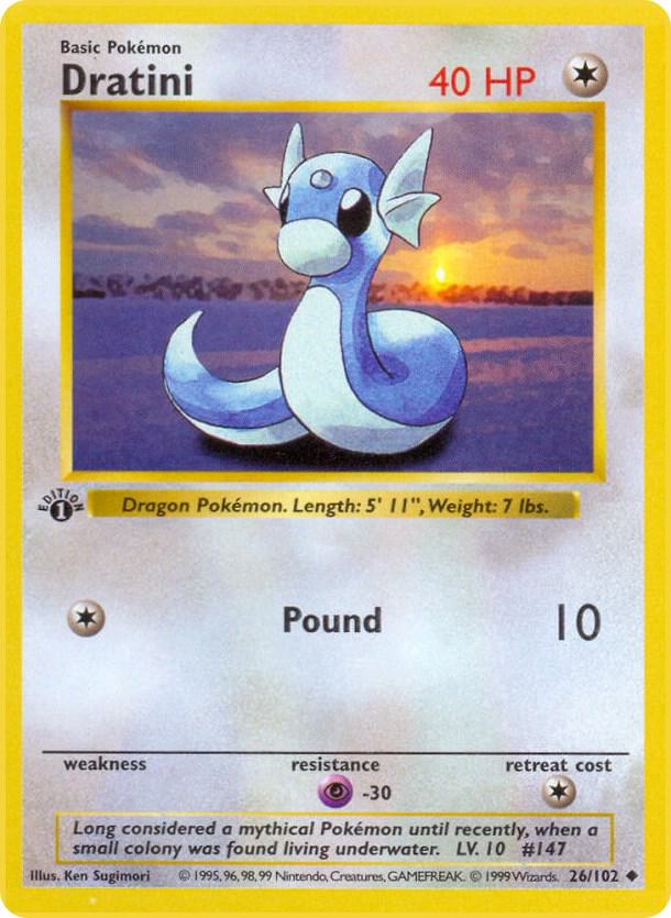 Pokemon Dratini #26 Base Set
