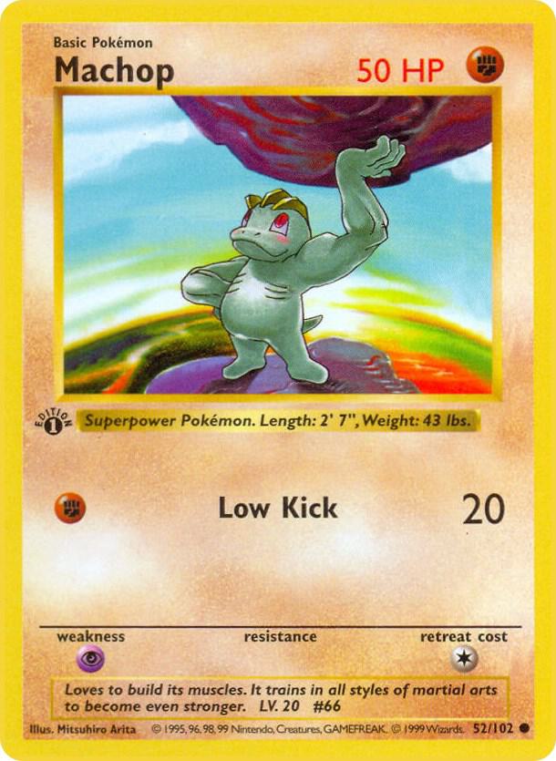 Pokemon Machop #52 Base Set
