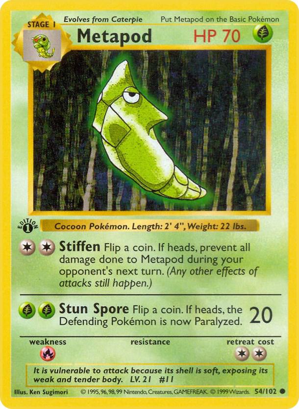 Pokemon Metapod #54 Base Set