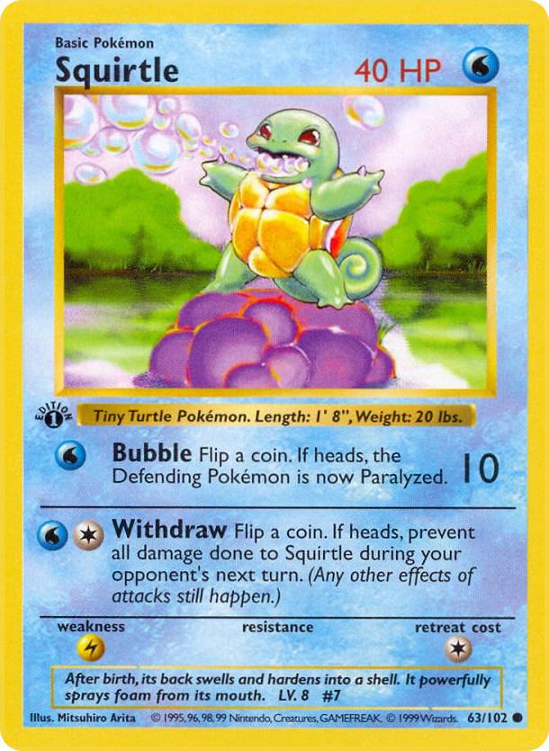 Pokemon Squirtle #63 Base Set
