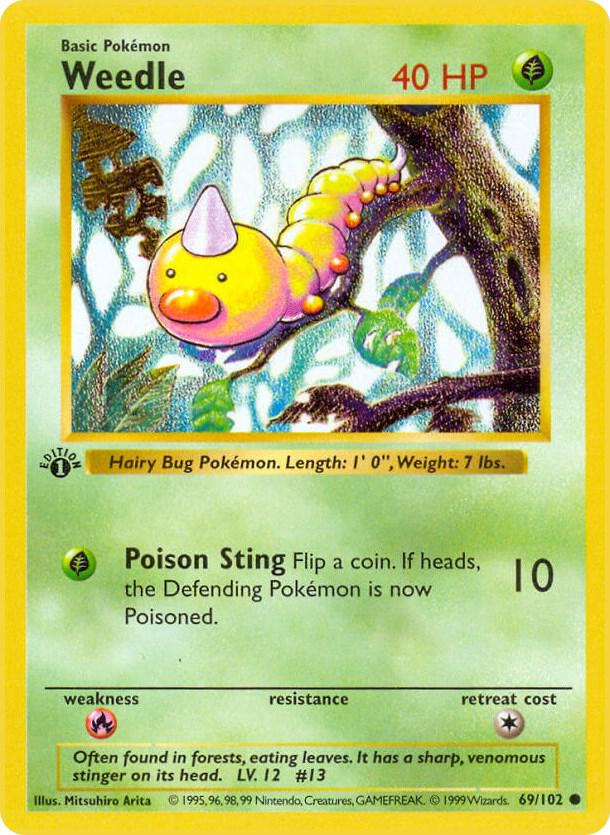 Pokemon Weedle #69 Base Set