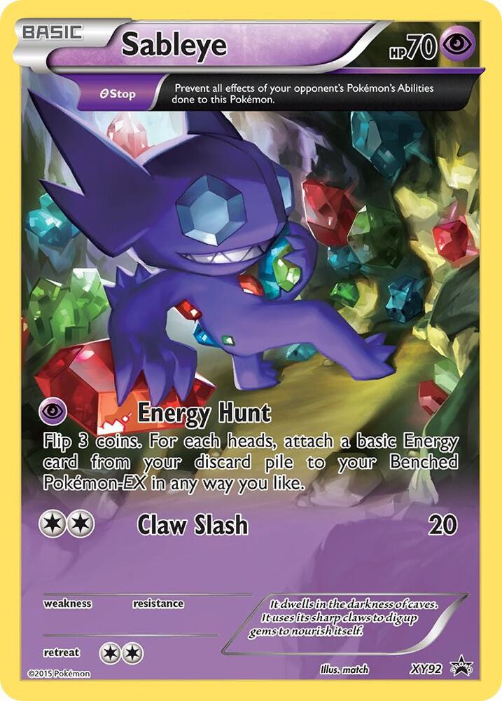 Pokemon Sableye XY92 XY Black Star Promos