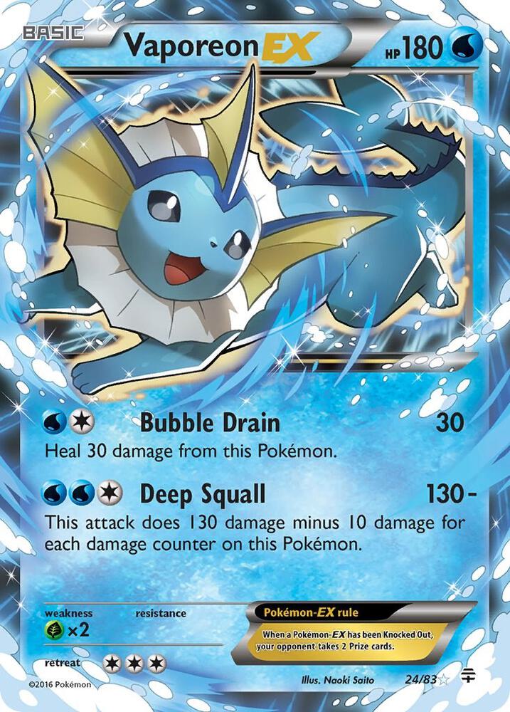 Pokemon Vaporeon EX 24/83 Generations