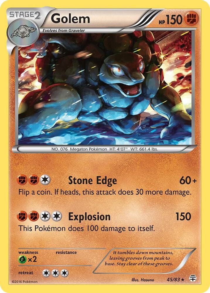 Pokemon Golem 45/83 Generations
