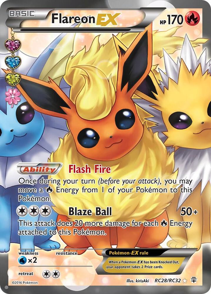 Pokemon Flareon EX RC28/RC32 Generations