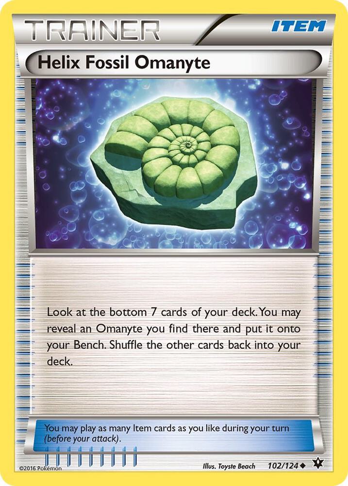 Pokemon Helix Fossil Omanyte 102/124 Fates Collide