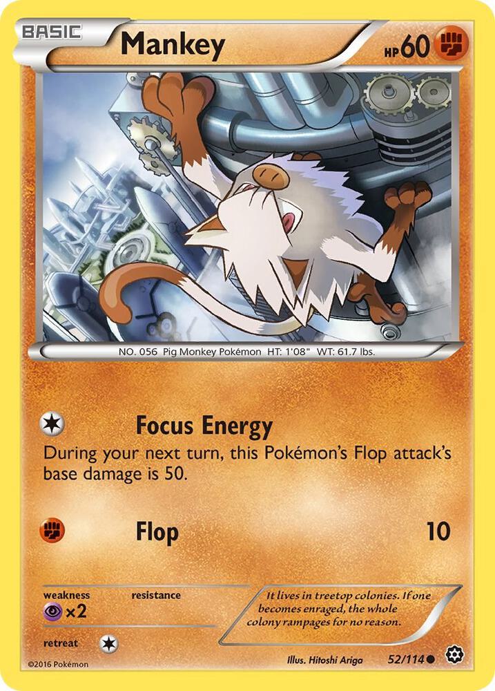 Pokemon Mankey 52/114 Steam Siege