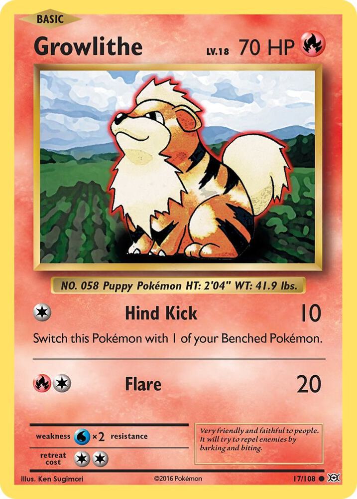 Pokemon Growlithe 17/108 Evolutions