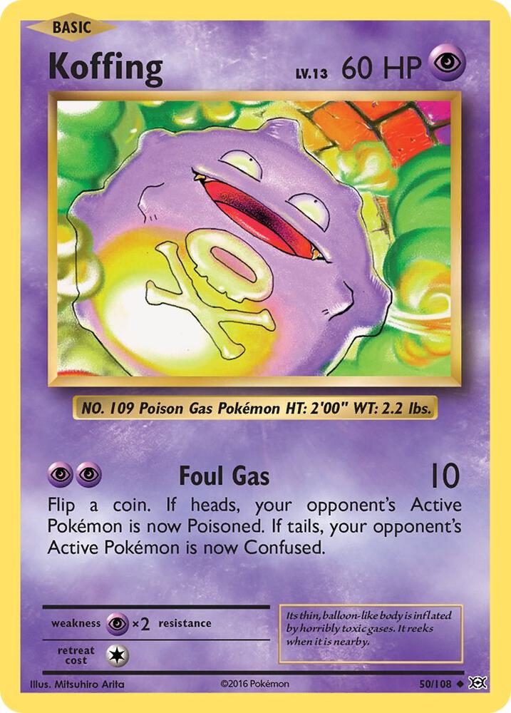 Pokemon Koffing 50/108 Evolutions