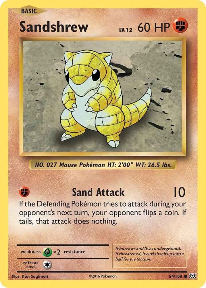 Pokemon Sandshrew 54/108 Evolutions