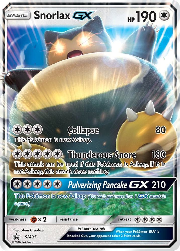 Pokemon Snorlax GX SM05 SM Black Star Promos