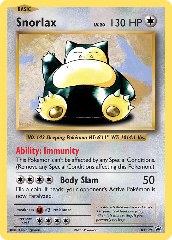 Pokemon Snorlax XY179 XY Black Star Promos