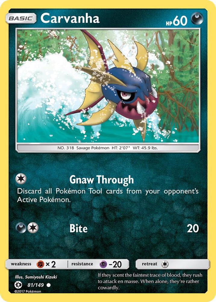 Pokemon Carvanha 81/149 Sun & Moon