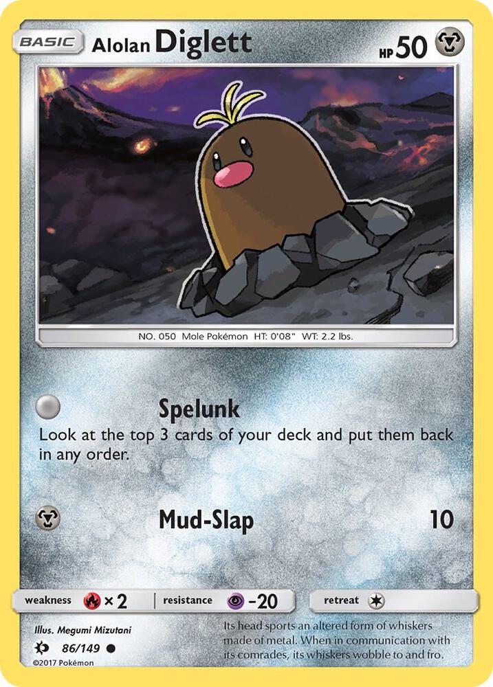 Pokemon Alolan Diglett 86/149 Sun & Moon
