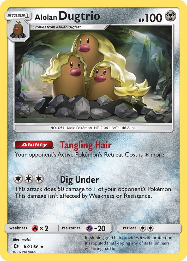 Pokemon Alolan Dugtrio 87/149 Sun & Moon