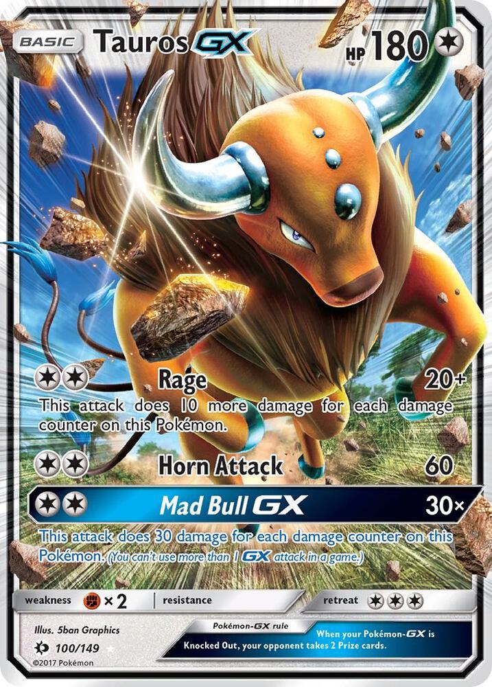 Pokemon Tauros GX 100/149 Sun & Moon