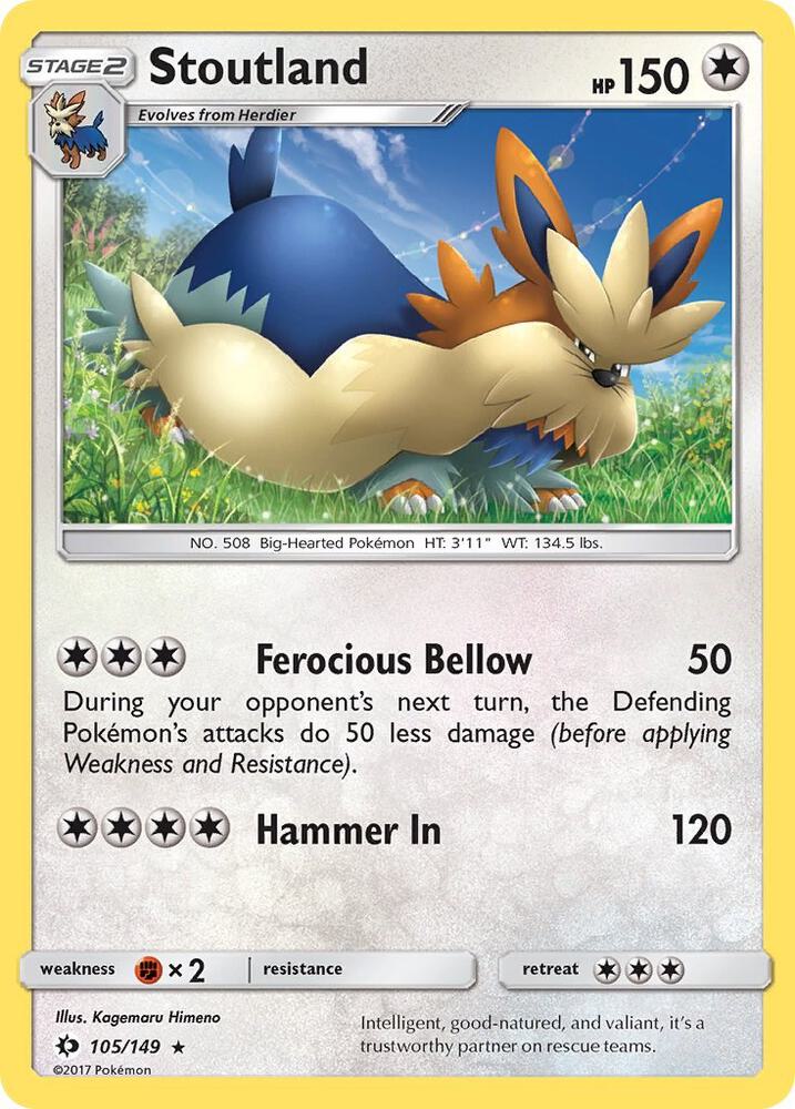 Pokemon Stoutland 105/149 Sun & Moon