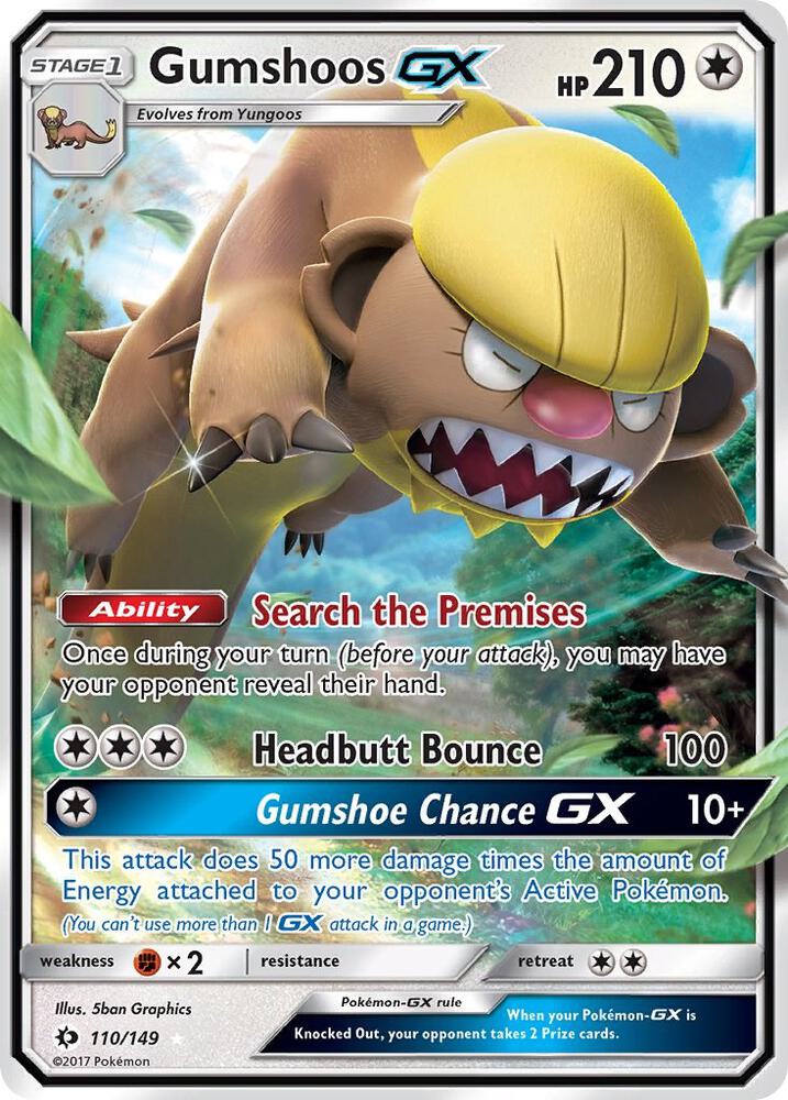 Pokemon Gumshoos GX 110/149 Sun & Moon