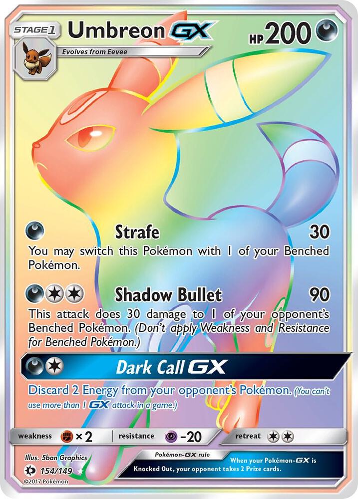 Pokemon Umbreon GX 154/149 Sun & Moon