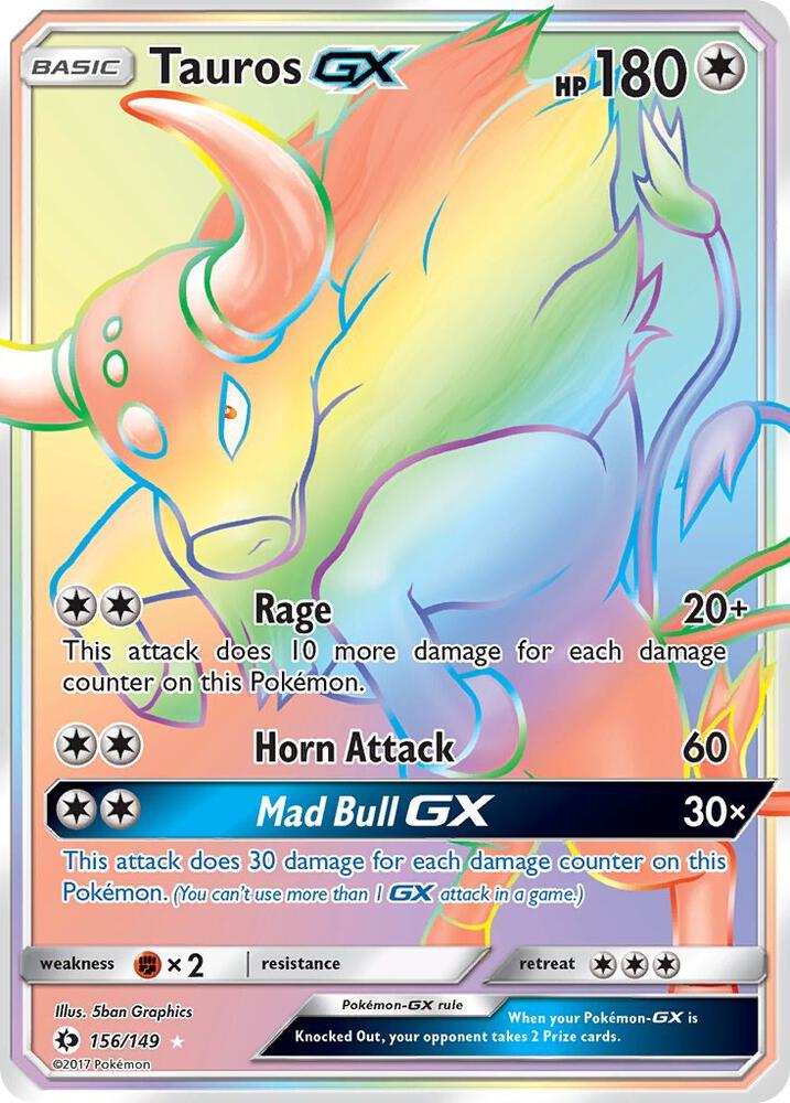 Pokemon Tauros GX 156/149 Sun & Moon