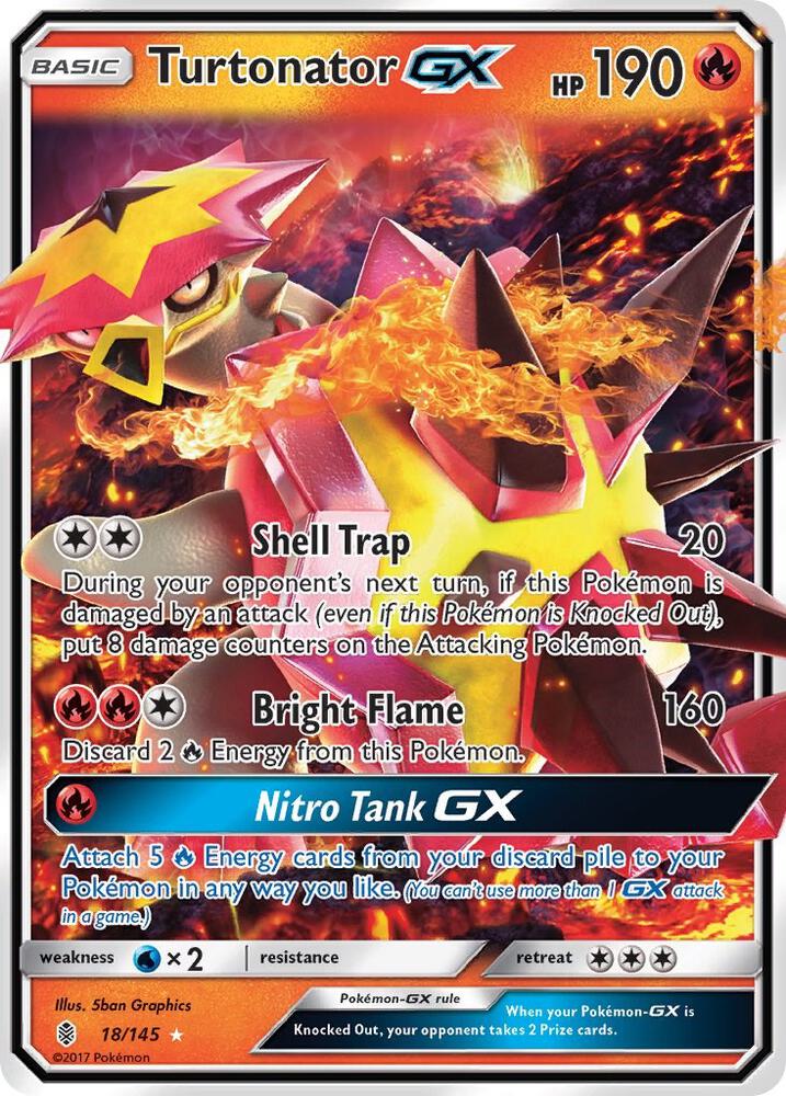 Pokemon Turtonator GX 18/145 Guardians Rising