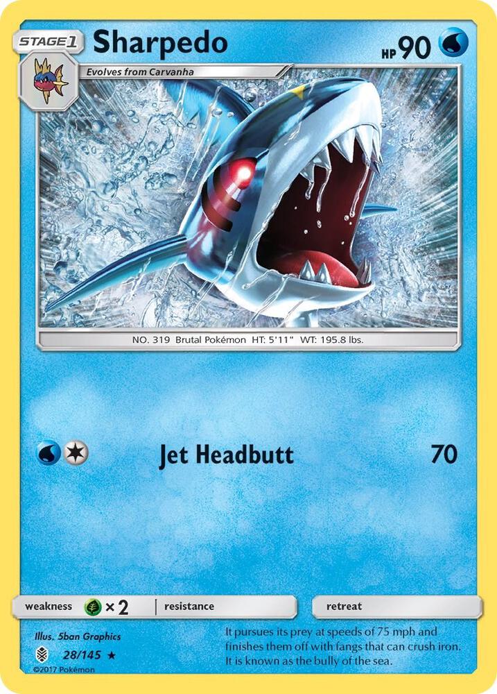 Pokemon Sharpedo 28/145 Guardians Rising