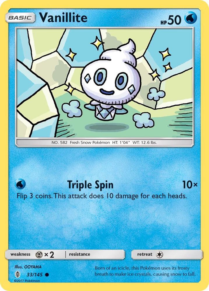 Pokemon Vanillite 33/145 Guardians Rising