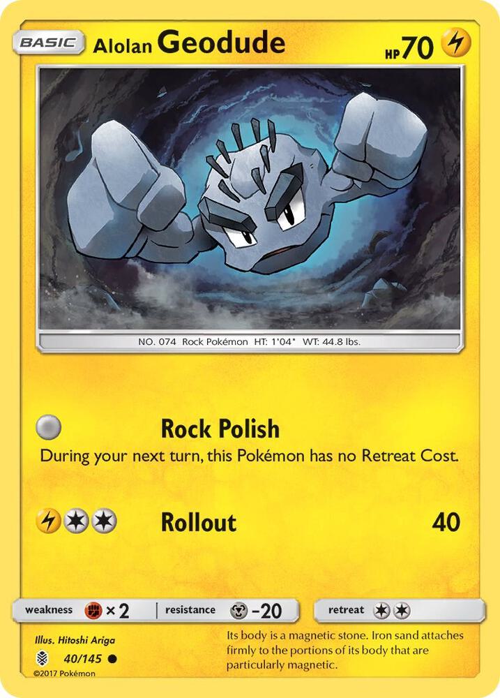 Pokemon Alolan Geodude 40/145 Guardians Rising