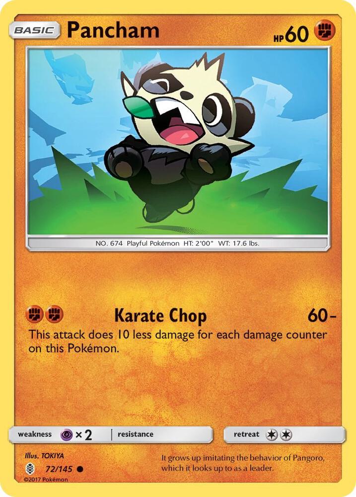 Pokemon Pancham 72/145 Guardians Rising