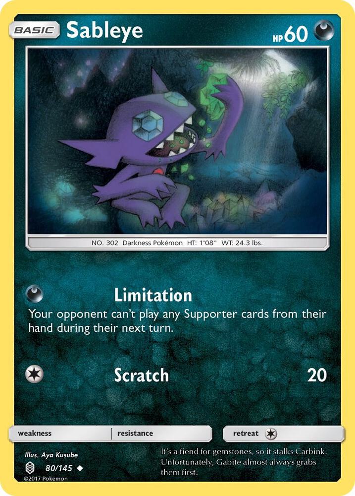 Pokemon Sableye 80/145 Guardians Rising