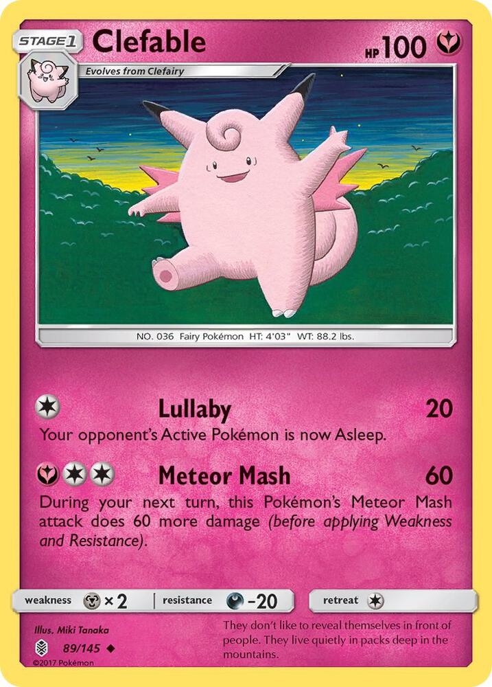 Pokemon Clefable 89/145 Guardians Rising