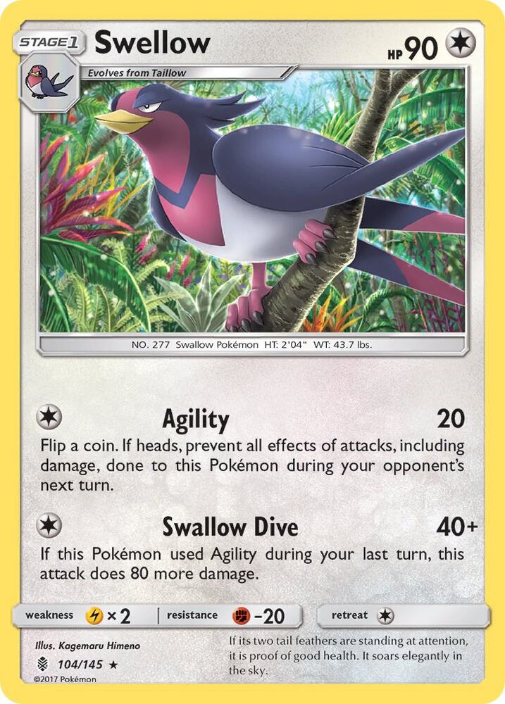 Pokemon Swellow 104/145 Guardians Rising