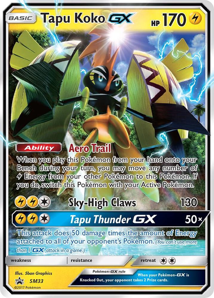 Pokemon Tapu Koko GX SM33 SM Black Star Promos