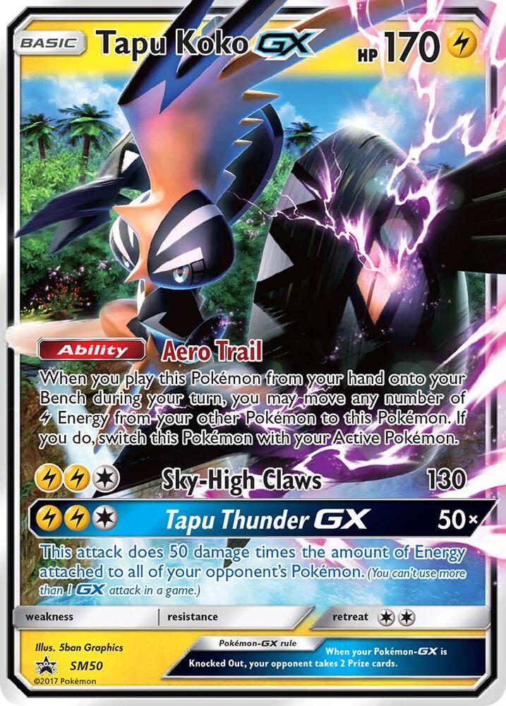 Pokemon Tapu Koko GX SM50 SM Black Star Promos