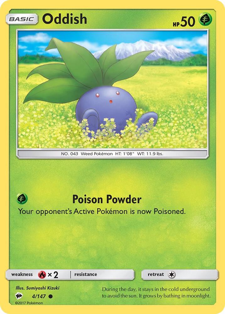 Pokemon Oddish 4/147 Burning Shadows