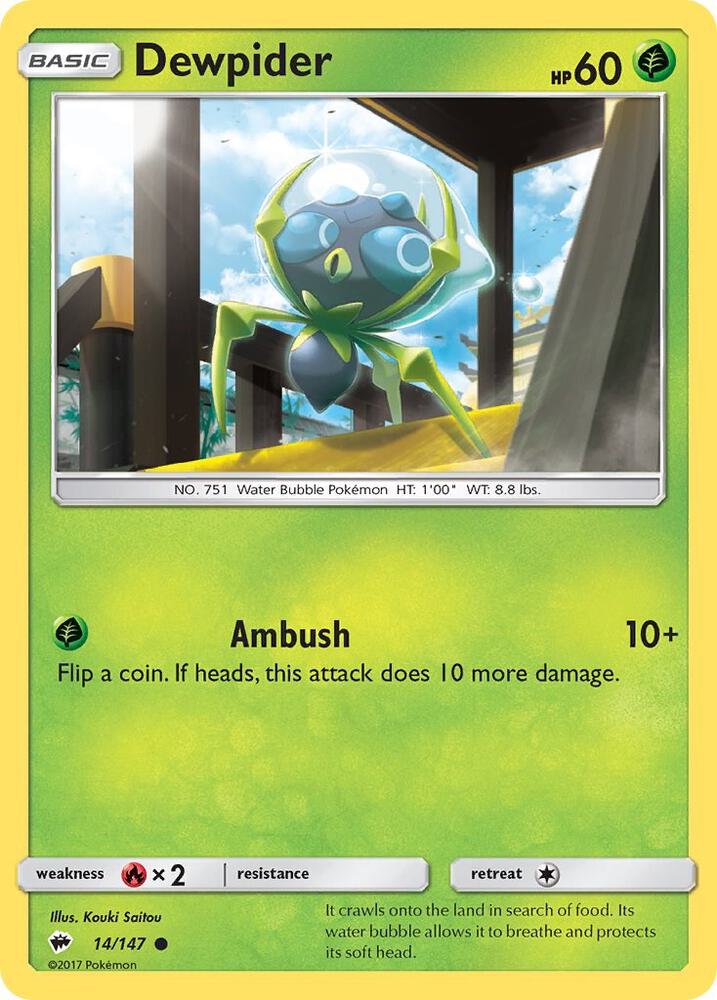 Pokemon Dewpider 14/147 Burning Shadows