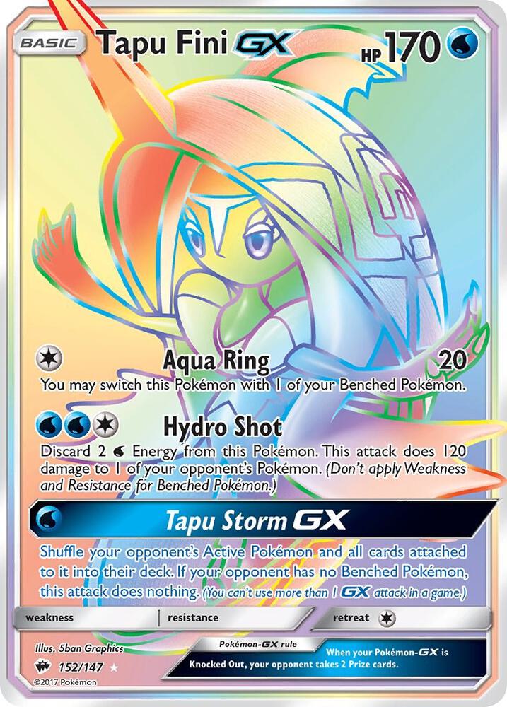 Pokemon Tapu Fini GX 152/147 Burning Shadows