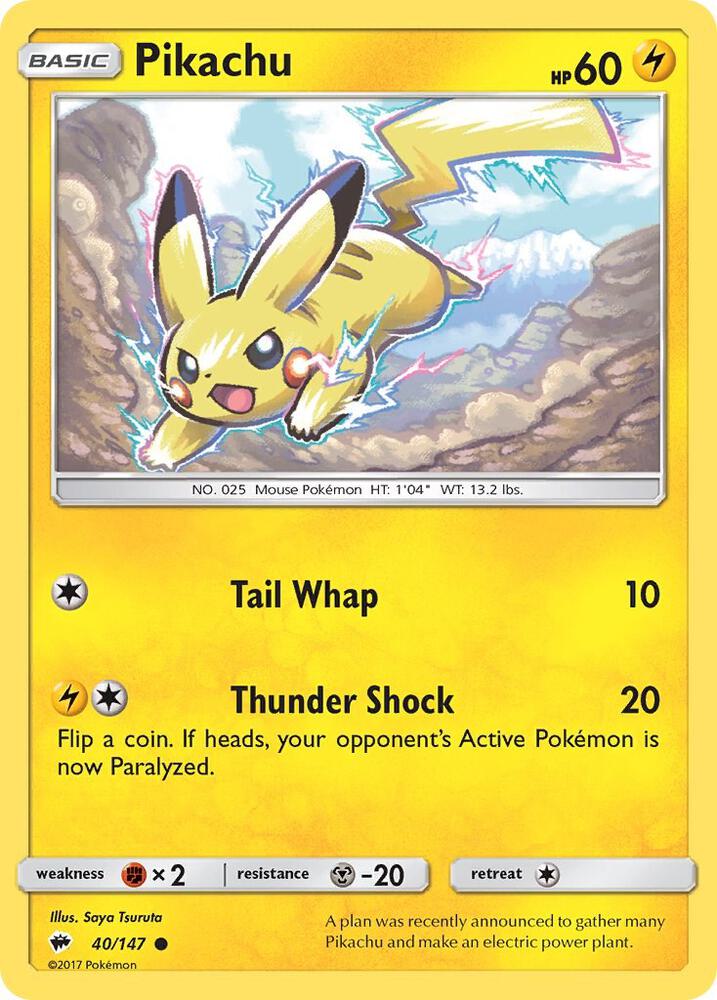 Pokemon Pikachu 40/147 Burning Shadows