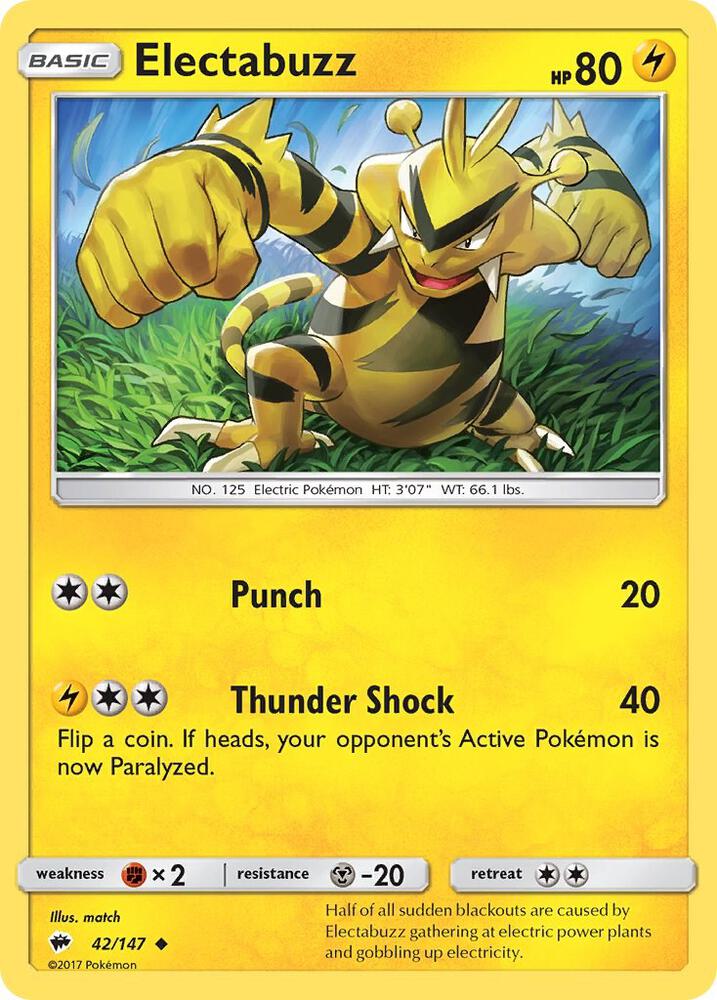 Pokemon Electabuzz 42/147 Burning Shadows