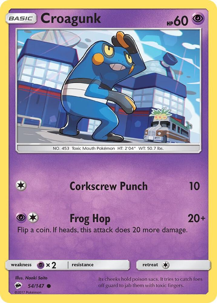 Pokemon Croagunk 54/147 Burning Shadows
