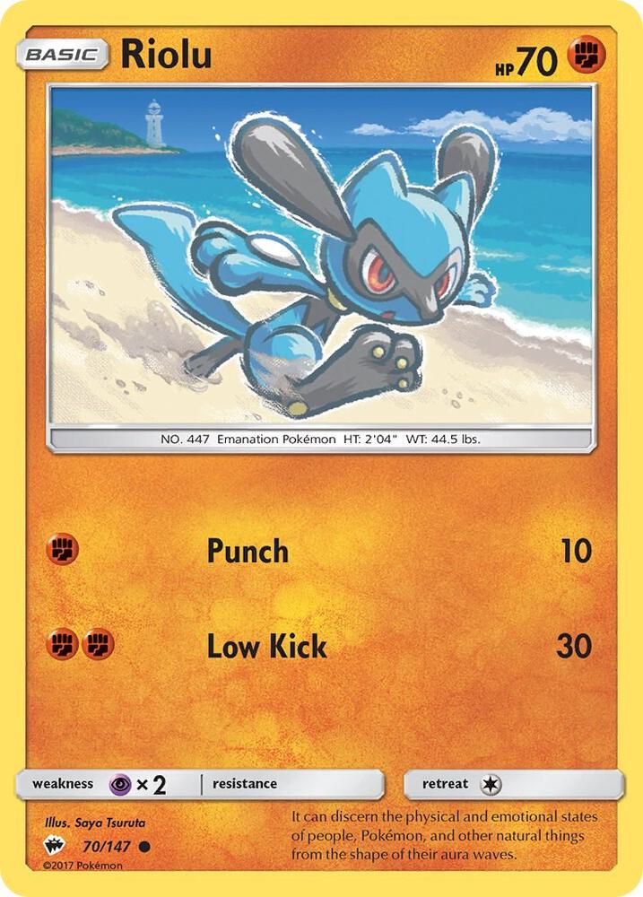 Pokemon Riolu 70/147 Burning Shadows