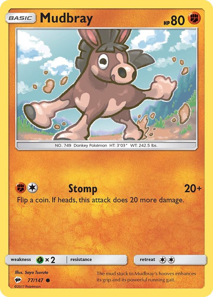 Pokemon Mudbray 77/147 Burning Shadows