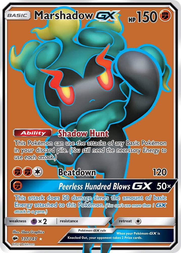 Pokemon Marshadow GX 137/147 Burning Shadows