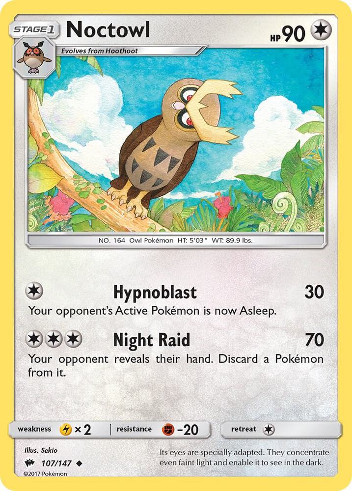 Pokemon Noctowl 107/147 Burning Shadows