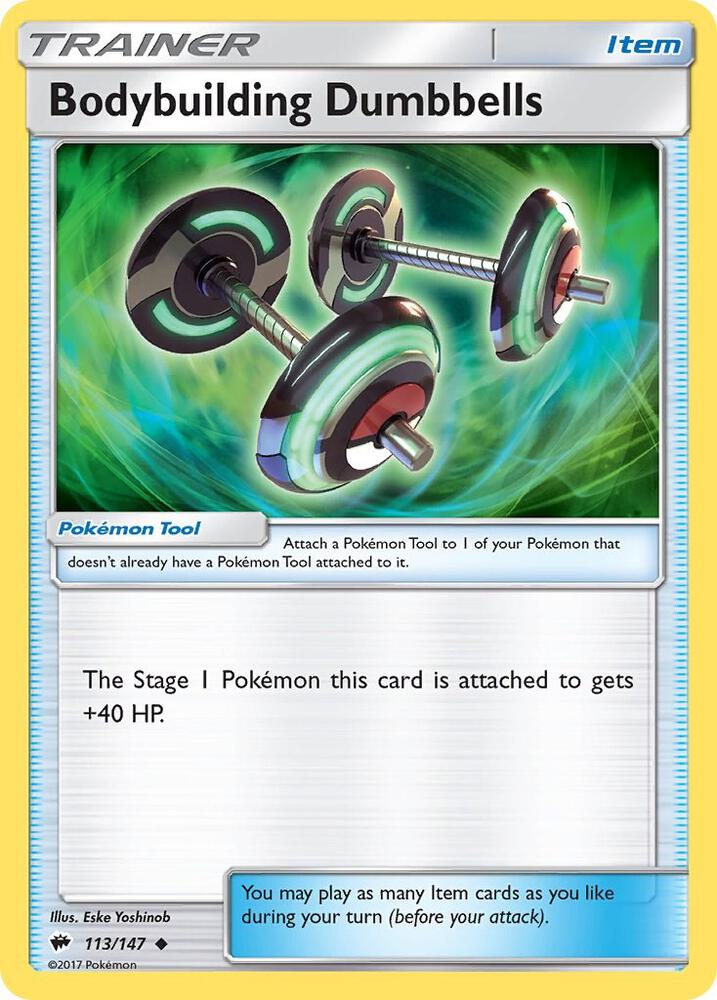 Pokemon Bodybuilding Dumbbells 113/147 Burning Shadows